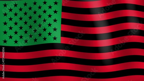 african american flag american usa flag in the wind