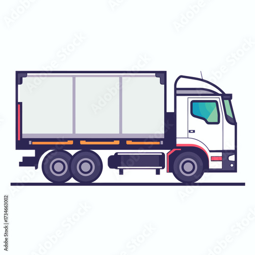 Modern delivery truck illustration perfect for logistics, freight, and transportation themes, ideal for websites, apps, and promotional materials in supply chain industry