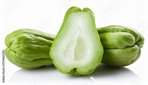 Vegetables Of Green Chayote Isolated