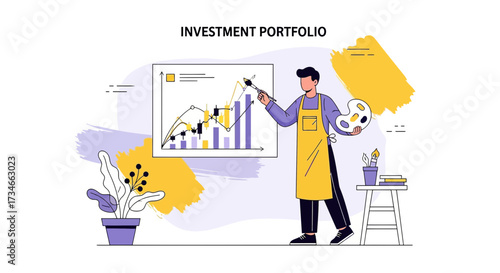 Artistic financial strategy visual investment portfolio conceptualization in a creative manner