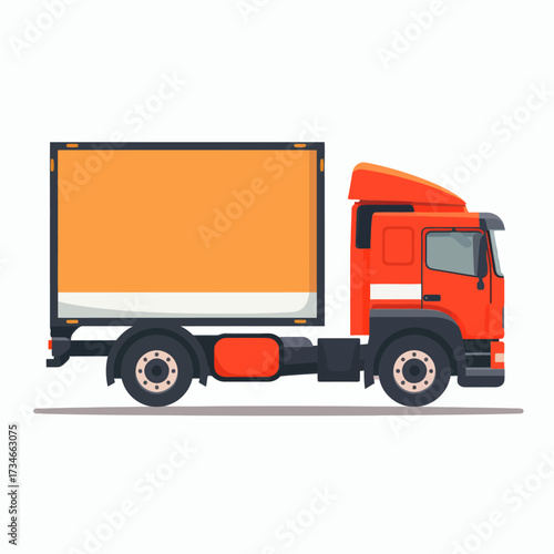 Modern delivery truck hauling goods across the country, ready for your logistics and transportation branding needs, ideal for shipping and freight companies