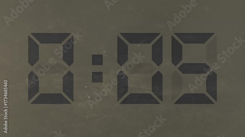 Close-up video of a clock face counting down the minutes. Old display
