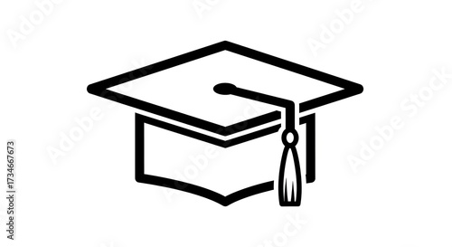 Academic graduation cap simple outline icon