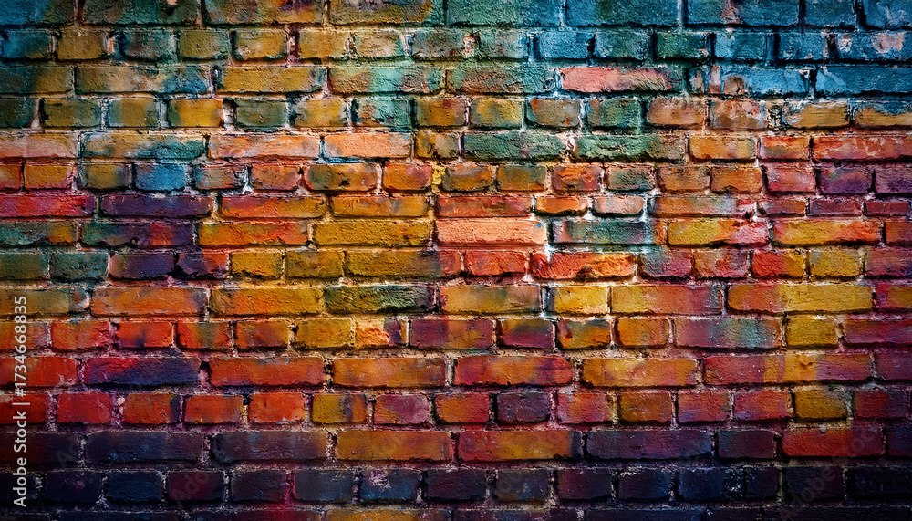 Fototapeta premium Brick Wall Grunge Background Texture Painted Brick