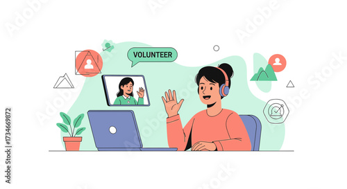 Online volunteering connects people through digital platforms promoting community service and
