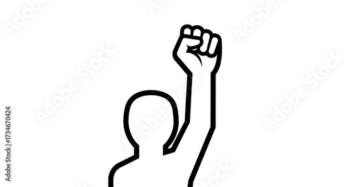 Photos Raised fist silhouette illustration symbolizing power and protest
