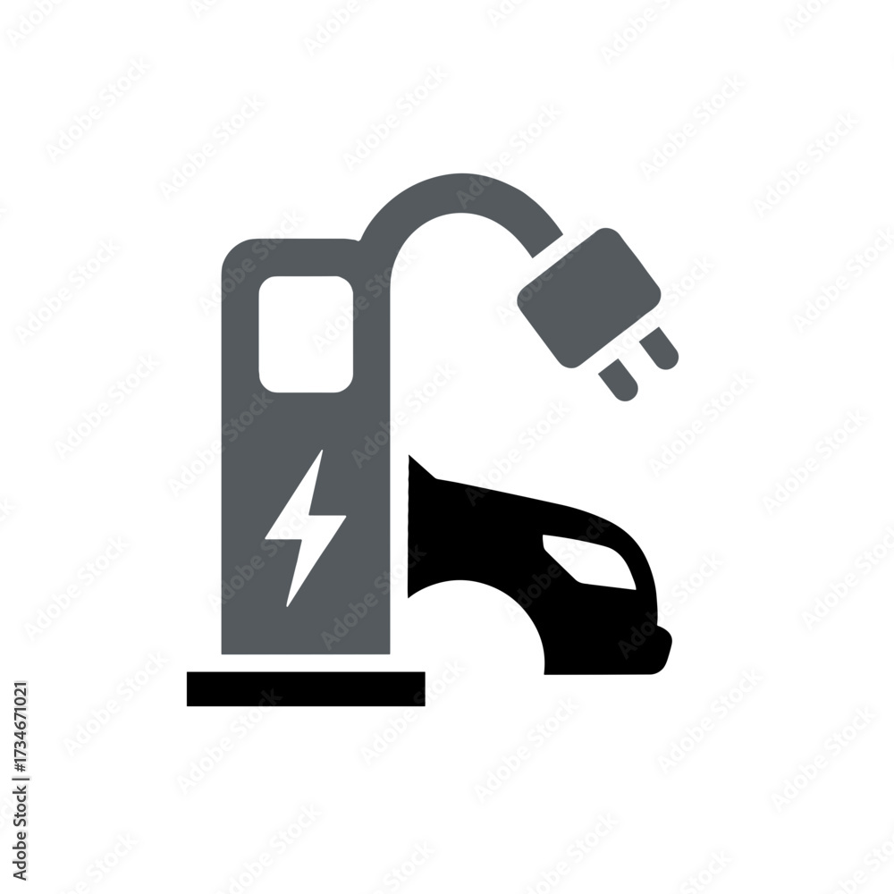Fototapeta premium Charging station illustration on a transparent background