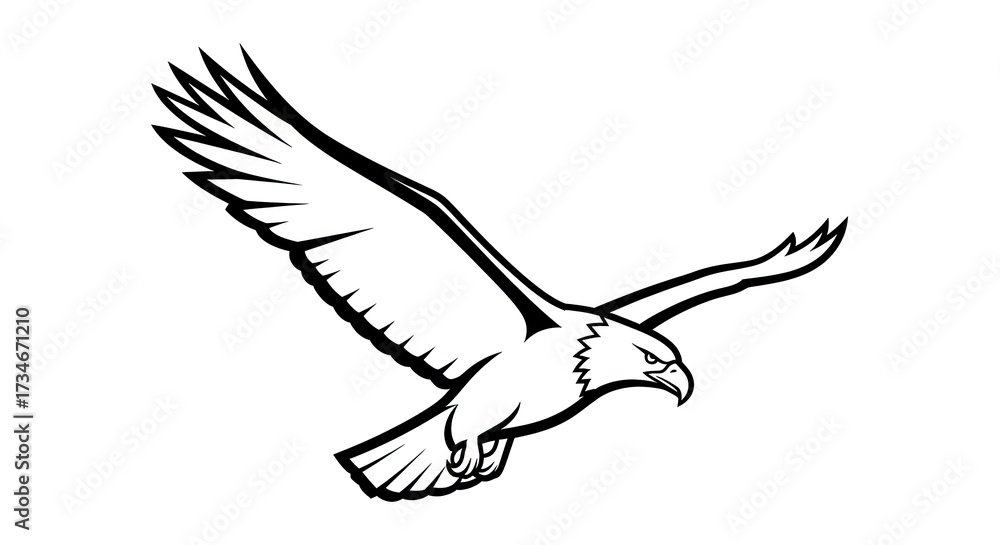 Obraz premium Soaring eagle silhouette vector design