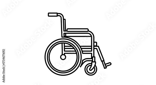 Wheelchair illustration outline isolated