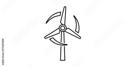 Wind turbine energy symbol isolated clean energy