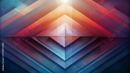 Abstract geometric pattern of layered triangles in vibrant colors