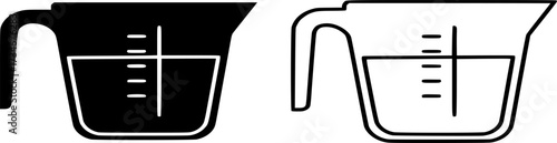 Measuring capacity cup icon vector. Symbol of cooking, food, and drink icon outline and filled illustration