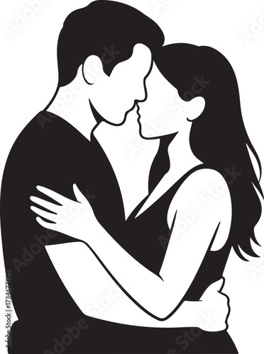 Romantic couple embracing silhouette love romance intimacy affection connection togetherness