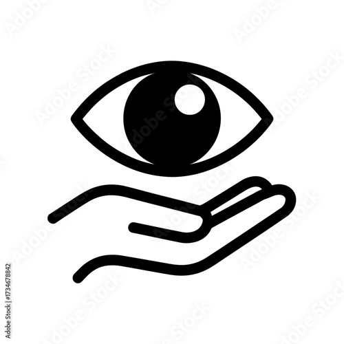 Guiding Vision A Hand Supporting a Watchful Eye Concept - Illustration