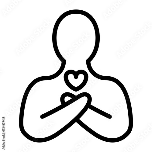 Self Compassion simple line icon
