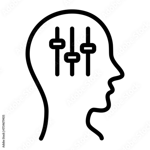 Self Discipline simple line icon