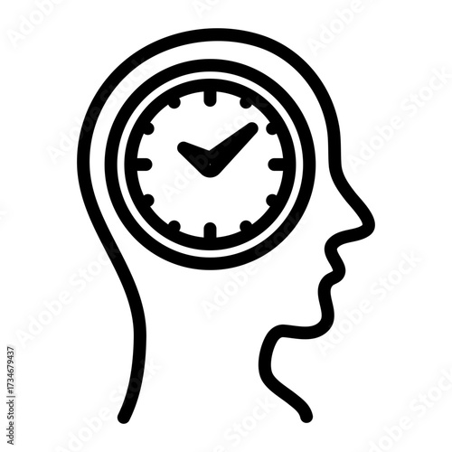 Time Management simple line icon