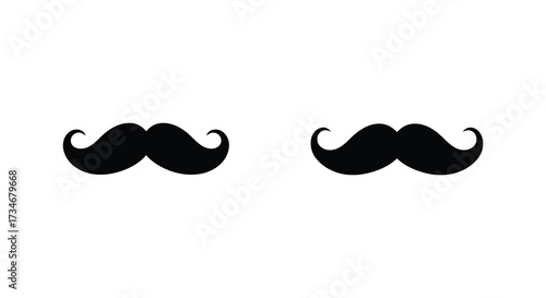 Simple illustration of two black mustaches on a white background