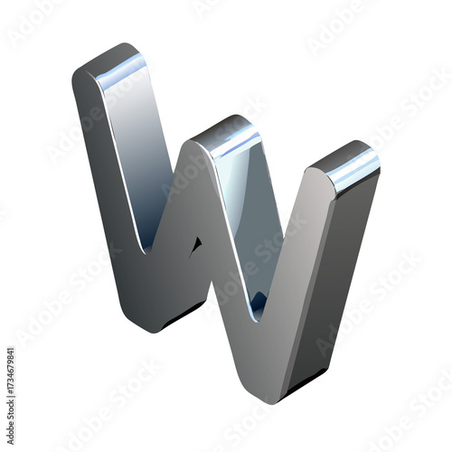 3d render of a metallic icon on a white background