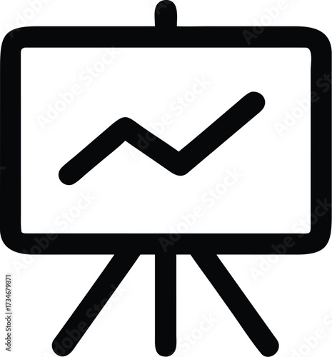 A office whiteboard with a simple graph and bullet points drawn on it, used for team brainstorming, planning, and idea sharing.