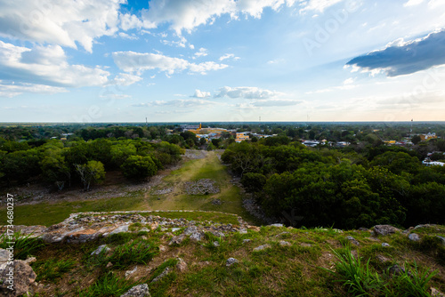 Izamal pyramids archeological site in Mexico