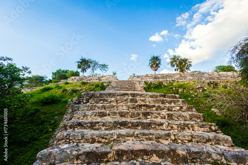 Izamal pyramids archeological site in Mexico