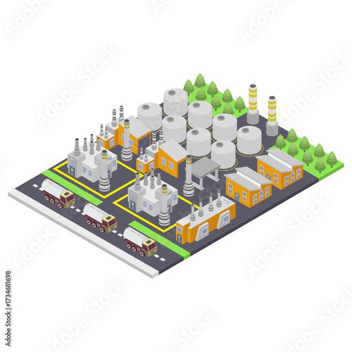 The isometric refinery plant