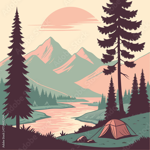 winter landscape with trees