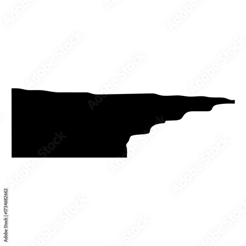 Cliff Silhouette on White Background Depicting Coastal Erosion and Geological Formations