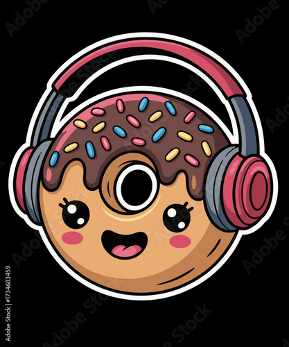 Funny Donut Costume with Headphones