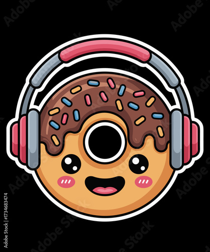 Funny Donut Lover Costume with Headphones