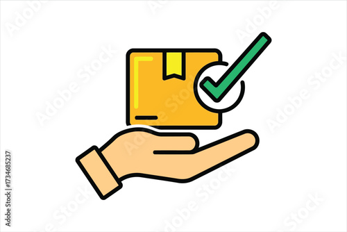 Vector art of a man is sitting crosslegged with a laptop and controlling a drone that is delivering a package, the drone is connected to the laptop via a wireless signal