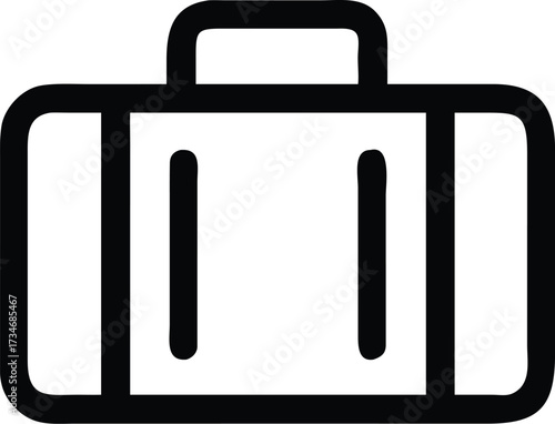 A hard-shell business suitcase with a handle and locks, ready for travel, business trips, vacations, and carrying luggage for a journey.