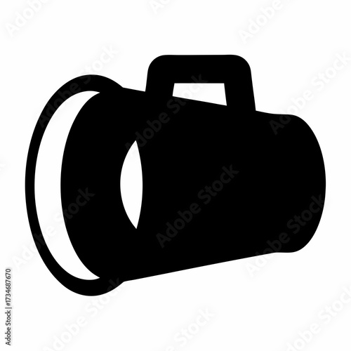Black silhouette spotlight, illustrating a stage light or handheld searchlight design