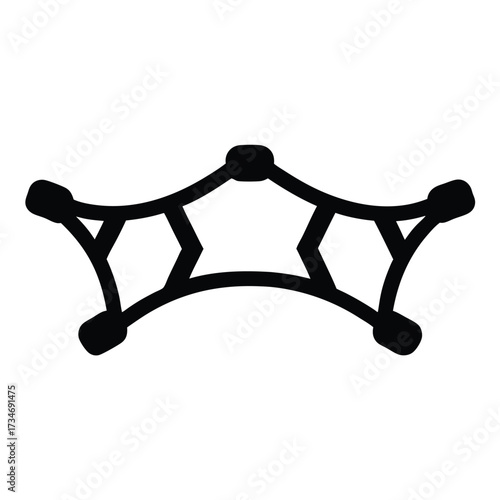 Elegant Minimalist Black Crown Illustration on White Background for Creative Projects