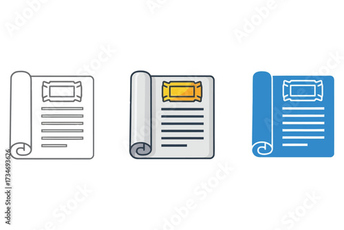 Vector art of a set of golden award medals and ribbons isolated on, perfect for celebrating achievements, recognizing winners, and highlighting special prizes in competitions