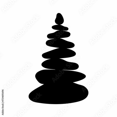 Silhouette of Balancing Rocks Spiritual Wellness and Tranquility Still Life Artwork