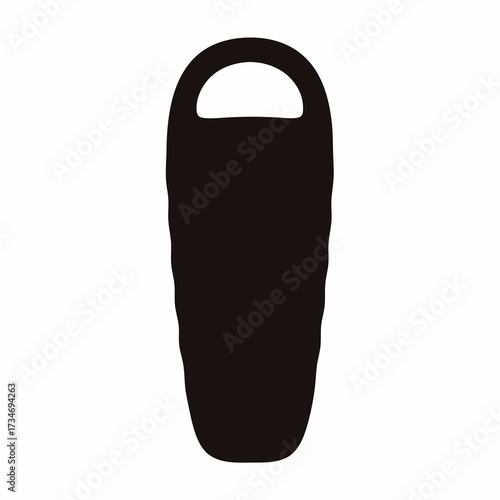 Silhouette of a sleeping bag for camping and outdoor adventures in nature