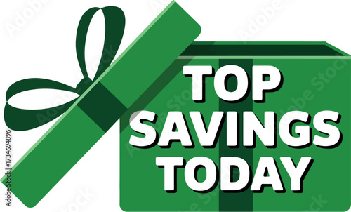 Bright green gift box opens to reveal exciting savings and special offers