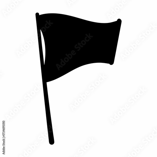 Simple black flag waving in the wind, a powerful symbol of change
