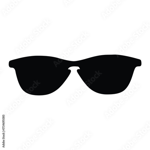 Black sunglasses on a white background offering sun protection for the eyes