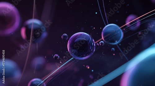  A collection of liquid ball drops with a central dividing line