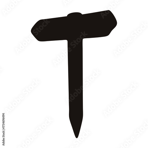 Black and white silhouette of a direction signpost pointing in opposite directions