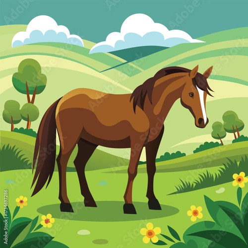 horse in the meadow