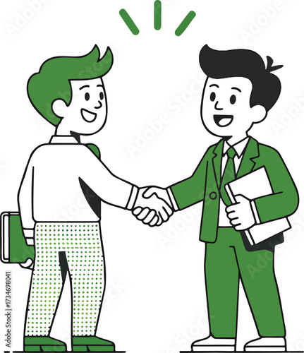 Isometric Business Handshake – Vector for Partnership, Communication, and Corporate Agreement isolated On Transparent Background