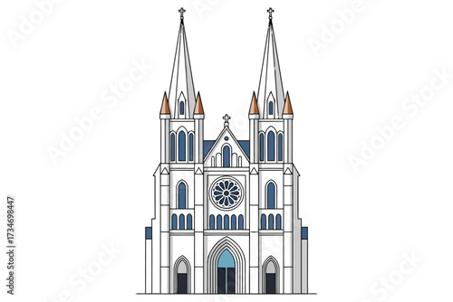 Illustration of the metropolitan cathedral of saint sebastian, a famous landmark in rio de janeiro, brazil