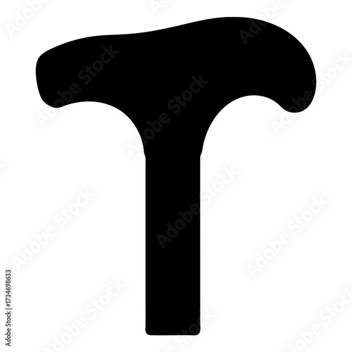 Black silhouette of walking stick isolated on white background image