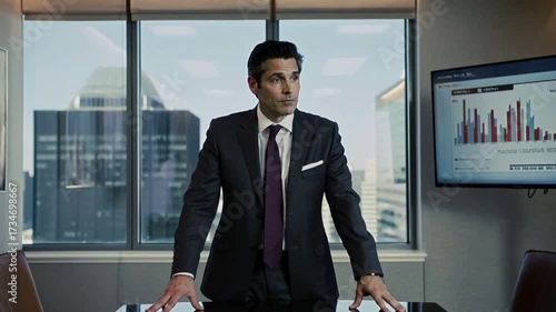 businessman in an empty conference room