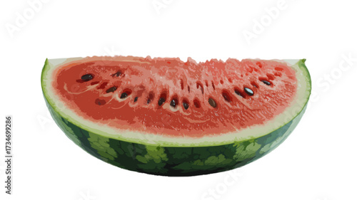  slice of watermelon isolated on transparent background