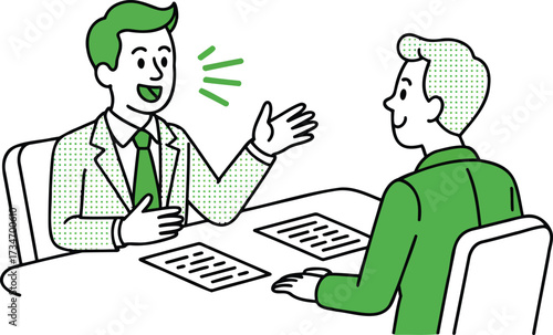 Isometric Business Interview Illustration – Vector for Communication, Presentation, and Professional Dialogue isolated On Transparent Background